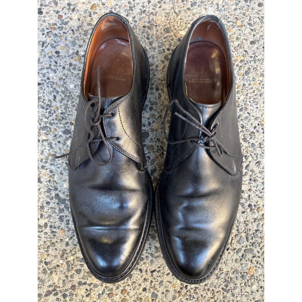 Allen Edmonds Black Leather Derby Shoes Dainite Rubber Soles Men's 12 E 4616 - Picture 7 of 11